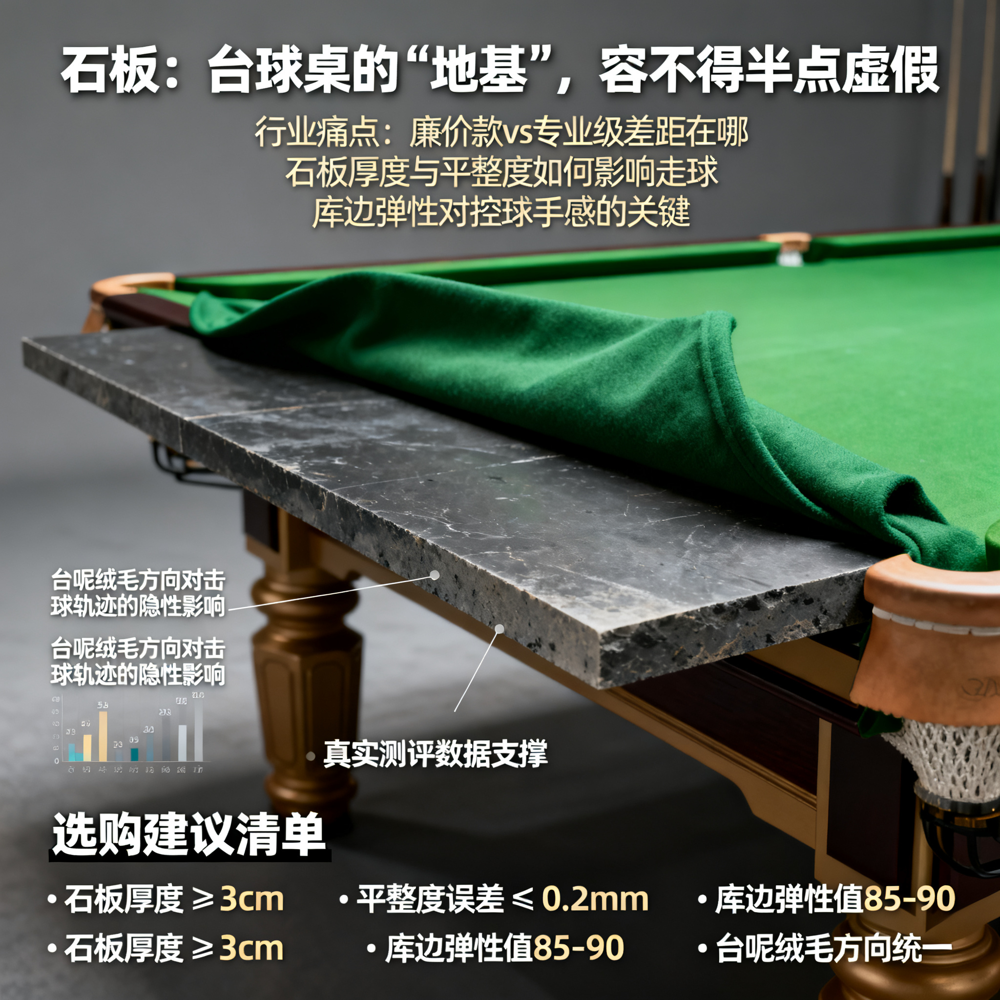 石板:台球桌的“地基”,容不得半点虚假