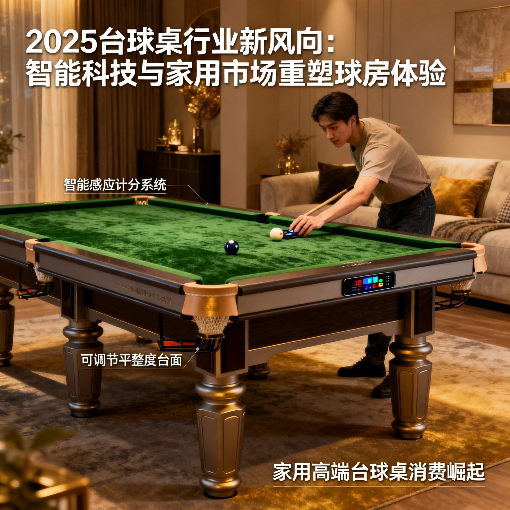 2025台球桌行业新风向:智能科技与家用市场如何重塑你的球房体验?