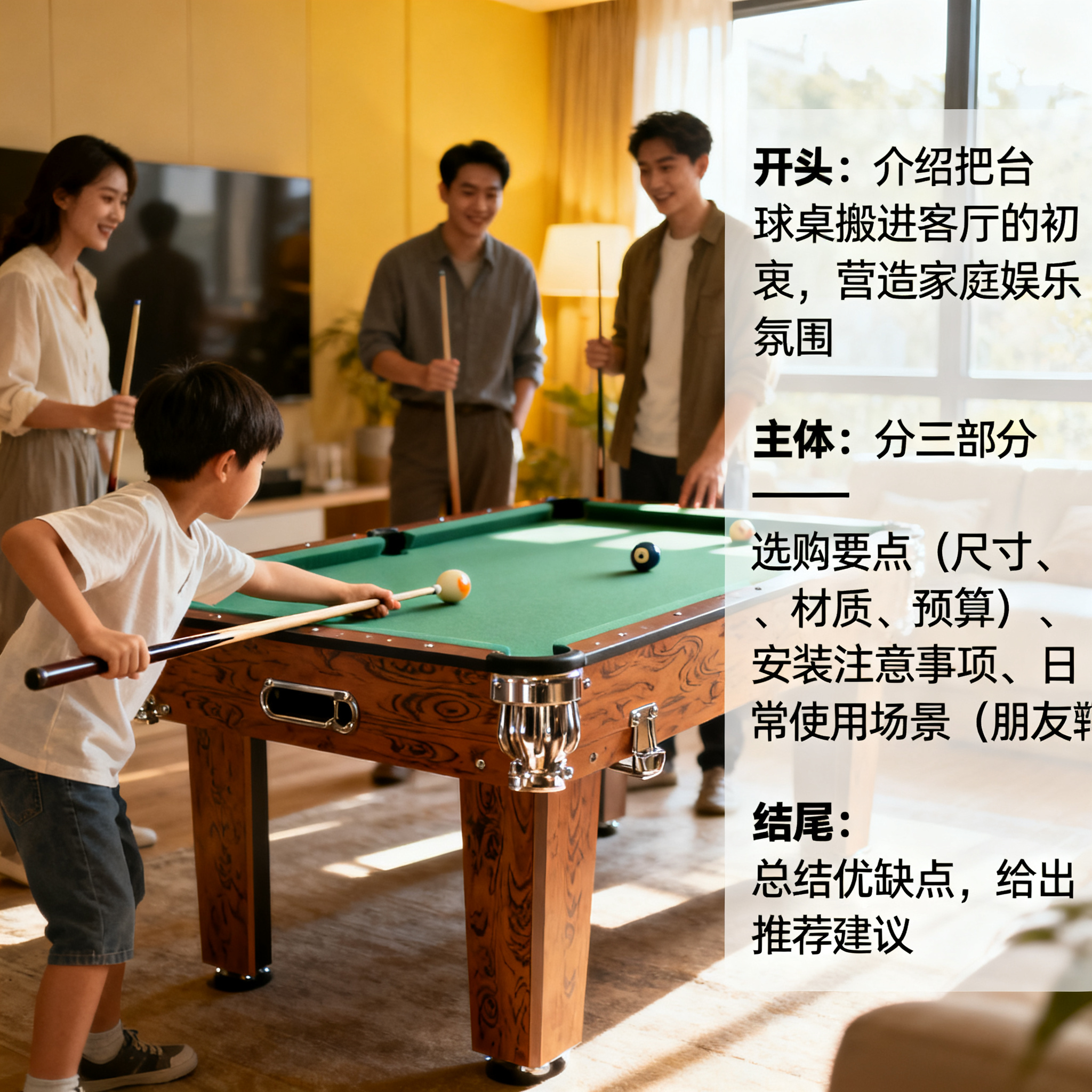 客厅变身私人娱乐室!家用台球桌选购避坑指南+真实使用体验