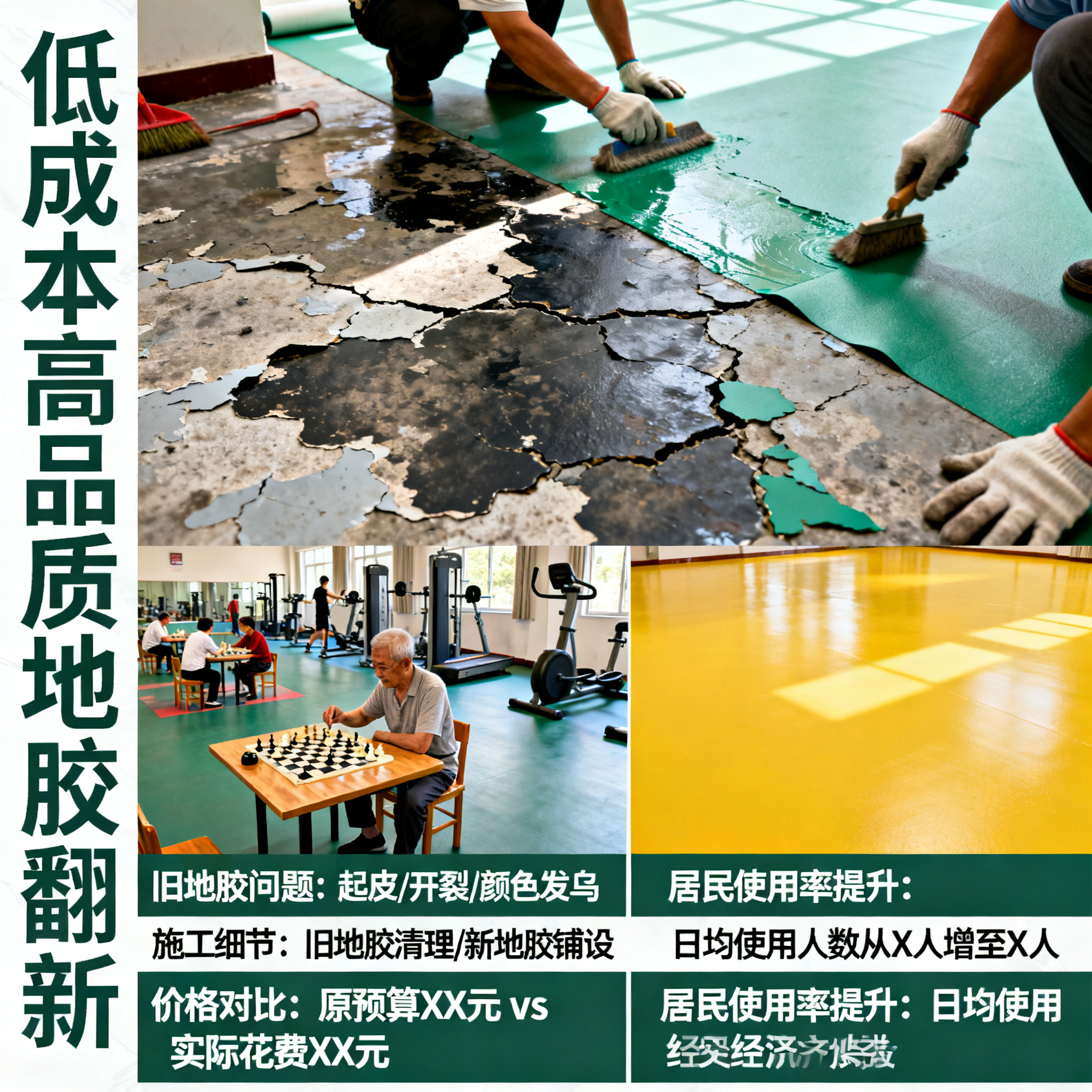 社区活动室地胶翻新:低成本也能换来高品质