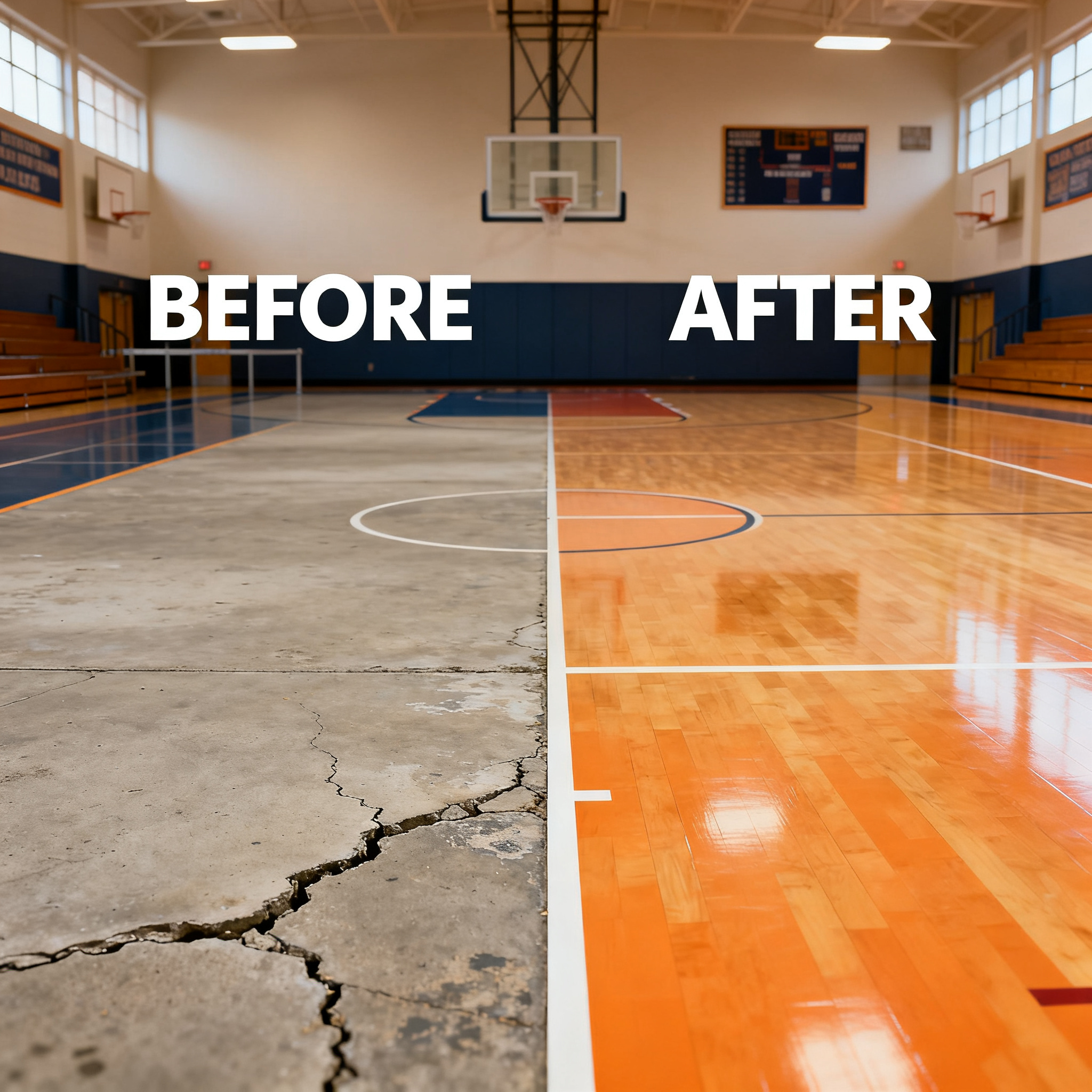 School Gym Floor Upgrade: From Concrete to Professional Sports Flooring