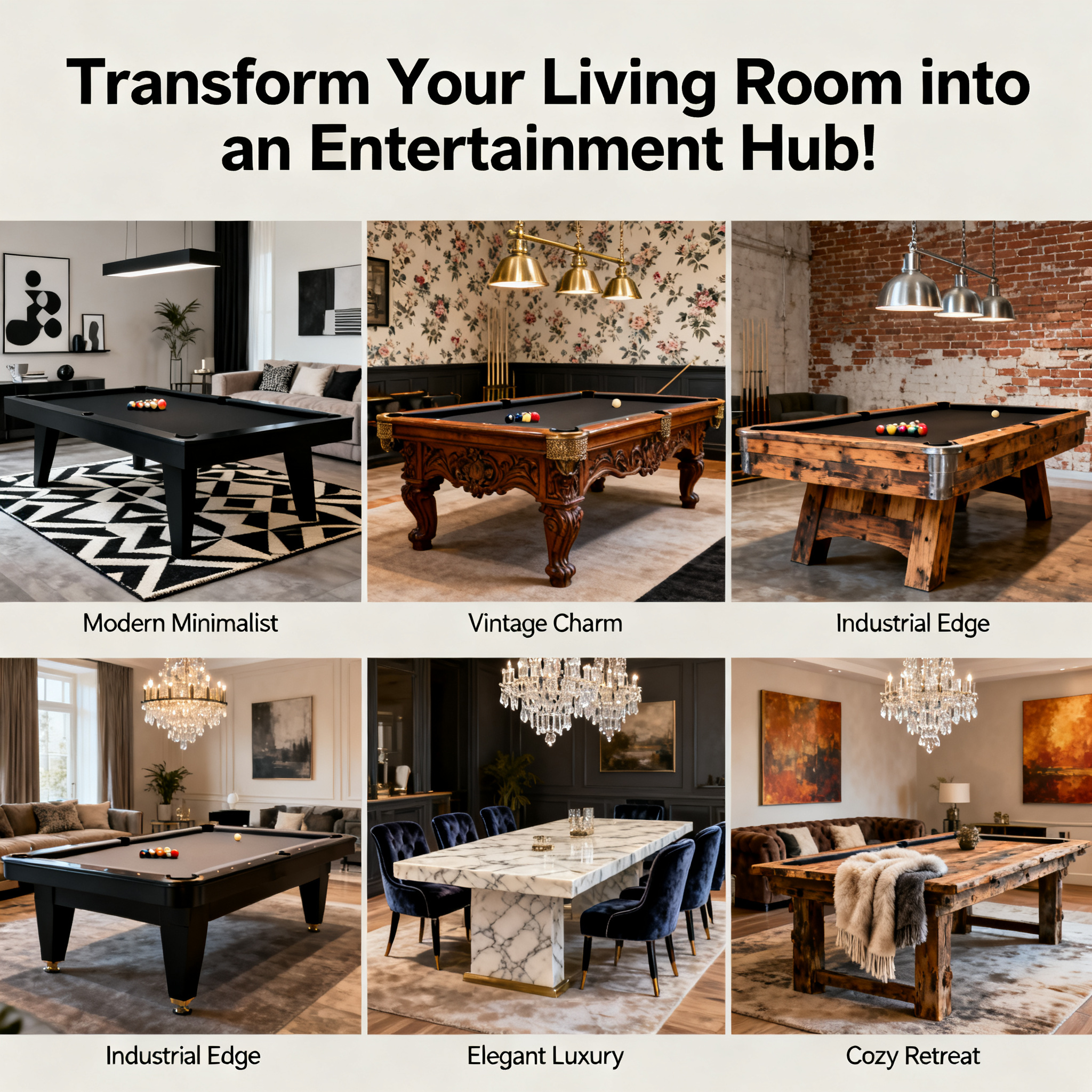 Transform Your Living Room into an Entertainment Hub! 5 Sophisticated Ways to Style a Billiard Table