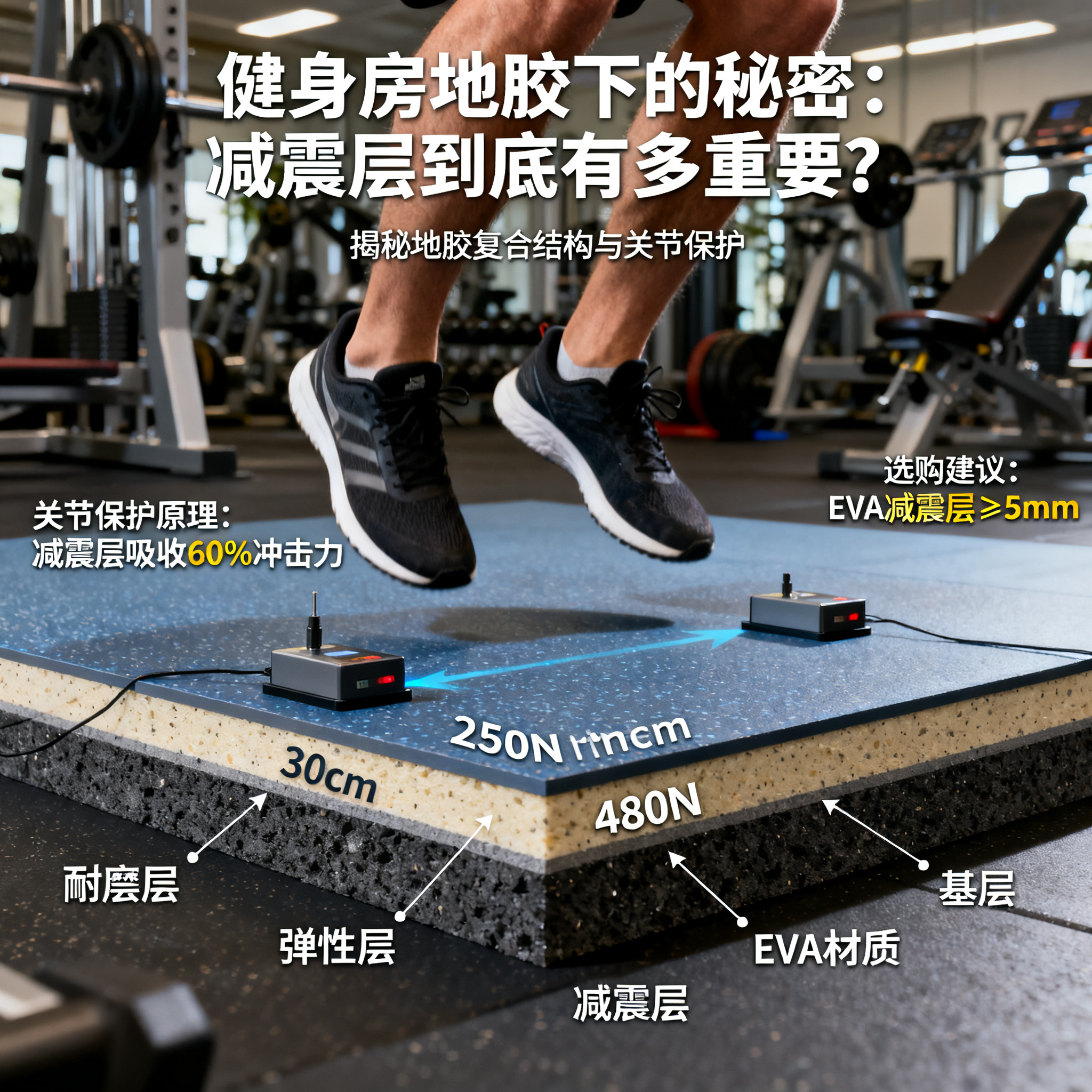 健身房地胶下的秘密:减震层到底有多重要?