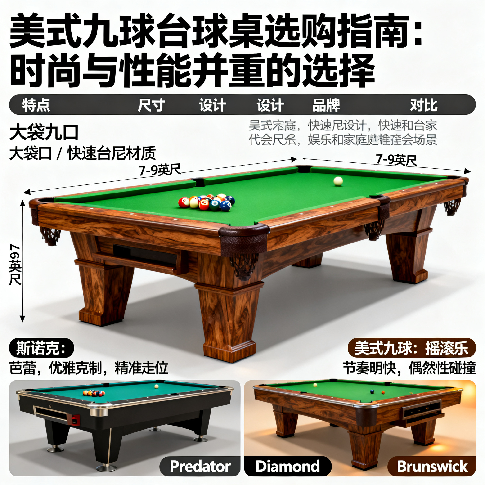 美式九球台球桌选购指南:时尚与性能并重的选择