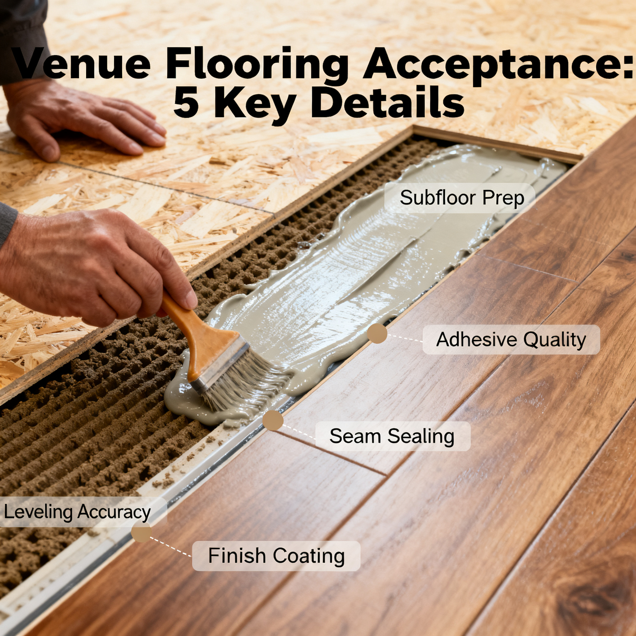 Venue Flooring Installation Acceptance Standards: Is It Done Once Laid? These 5 Details Determine Lifespan