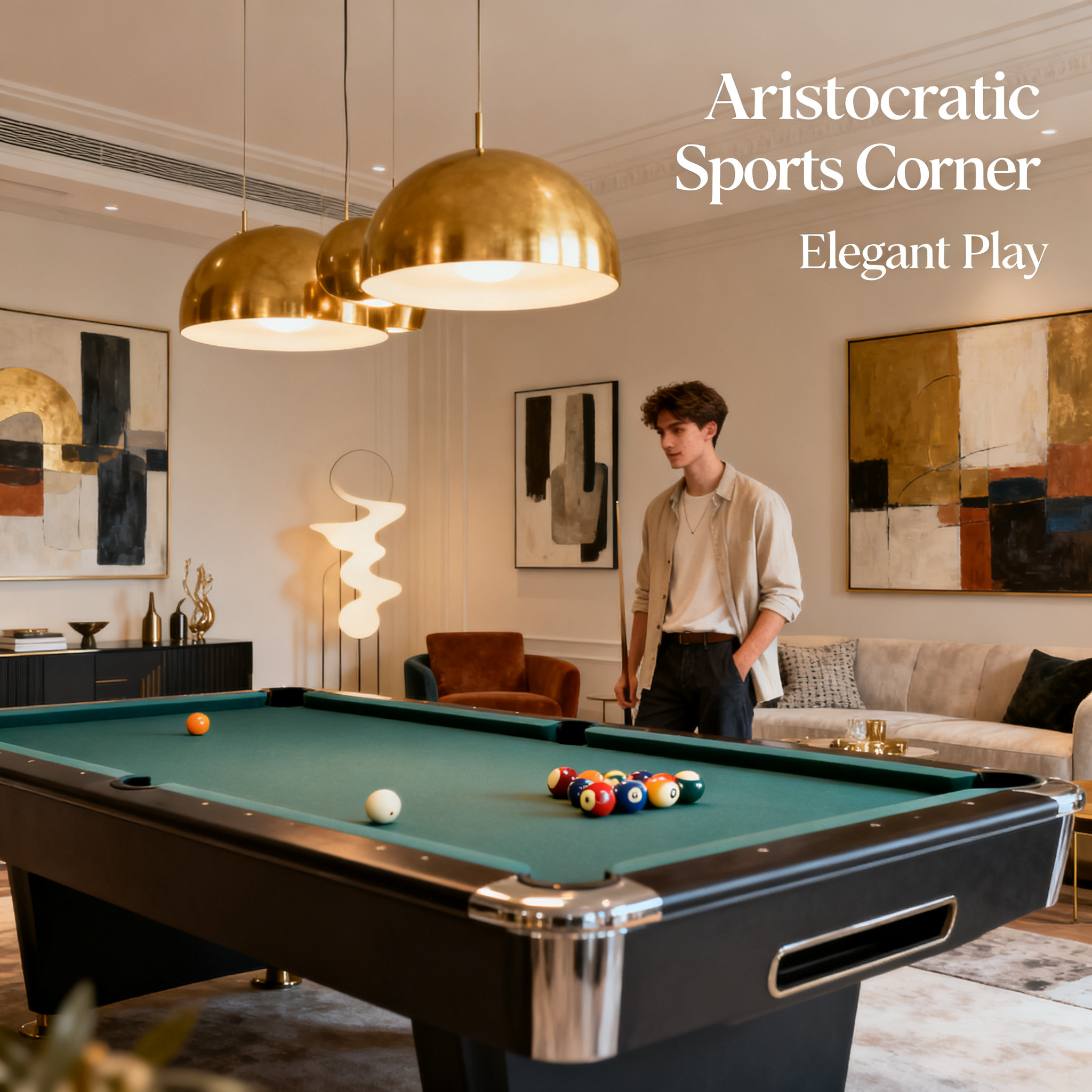 Want a Light Luxury Living Room Without Looking Tacky? Try a Billiard Table to Create an 'Aristocratic Sports Corner'