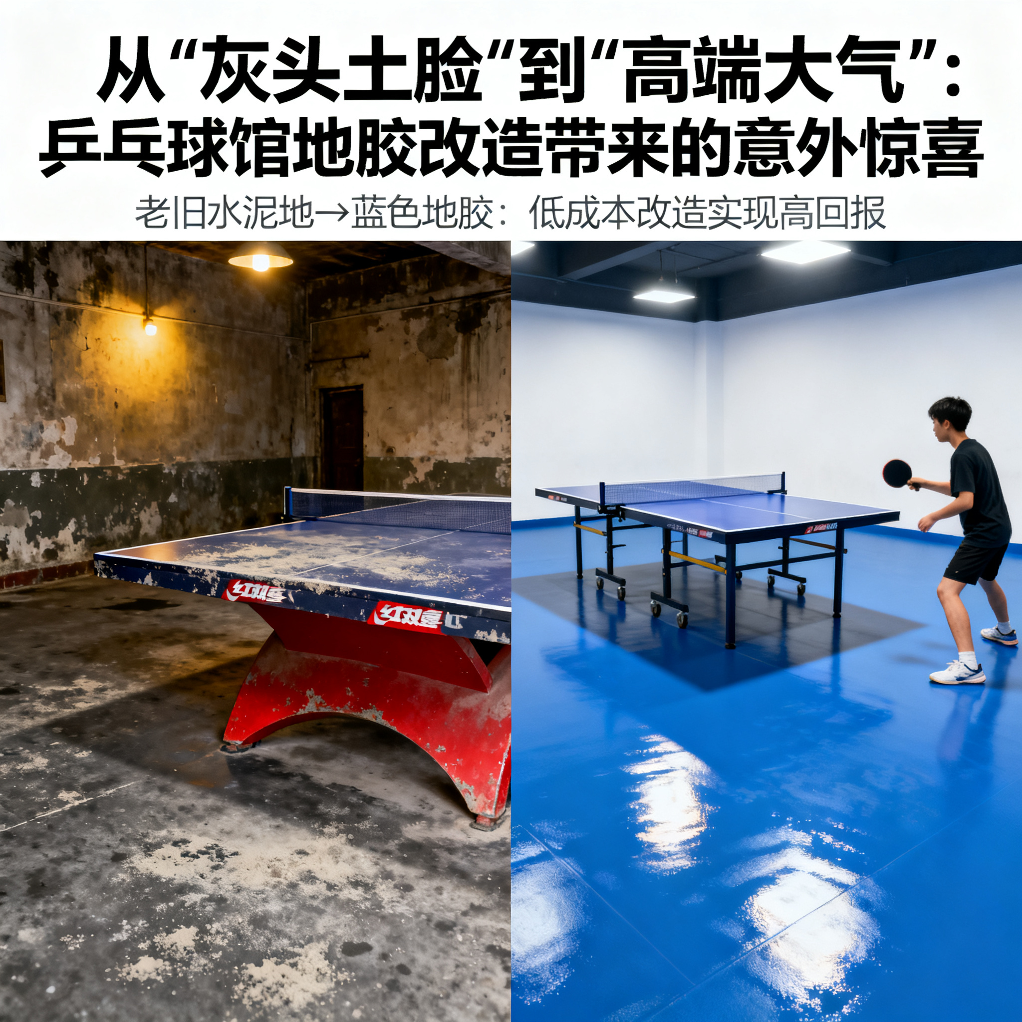 从“灰头土脸”到“高端大气”：乒乓球馆地胶改造带来的意外惊喜