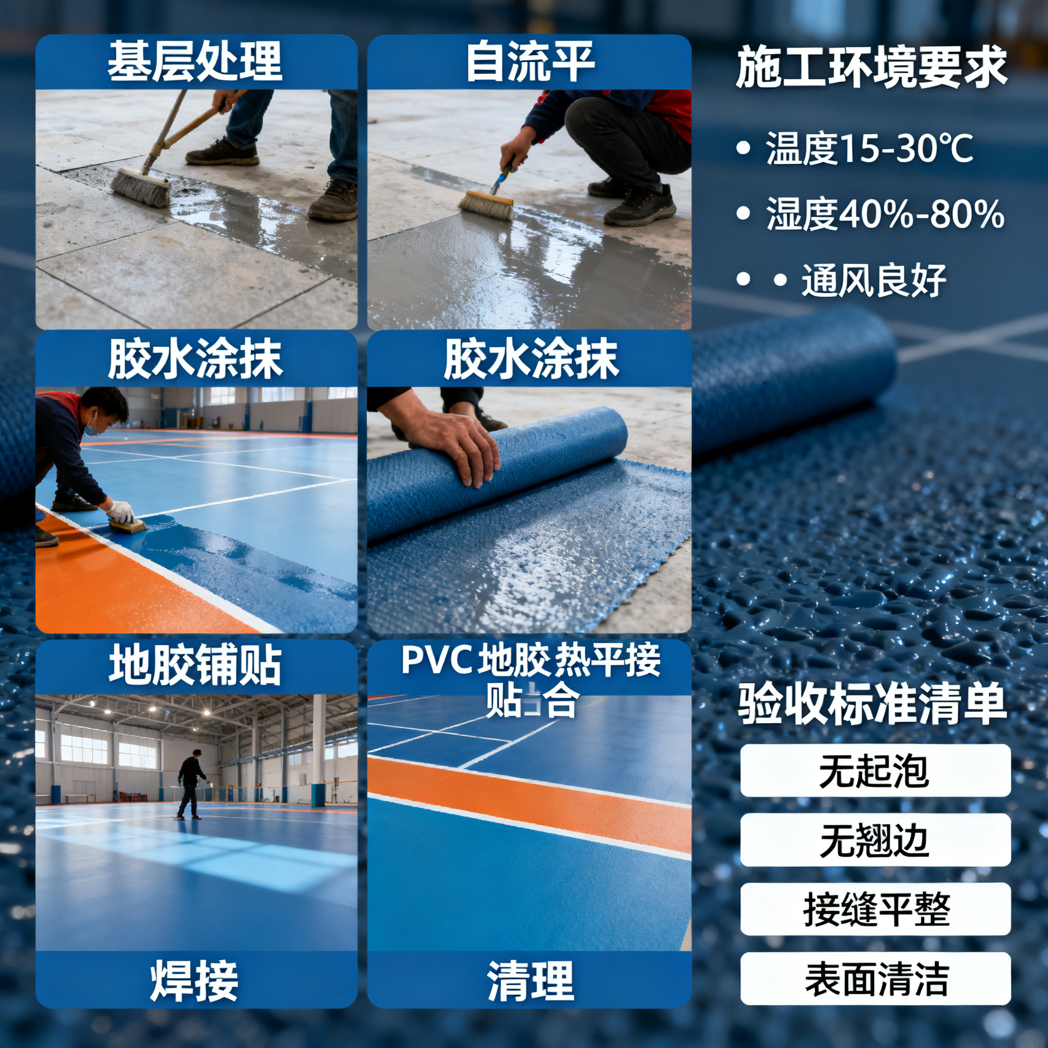 场馆地胶施工全流程：从地面处理到验收标准一次讲清