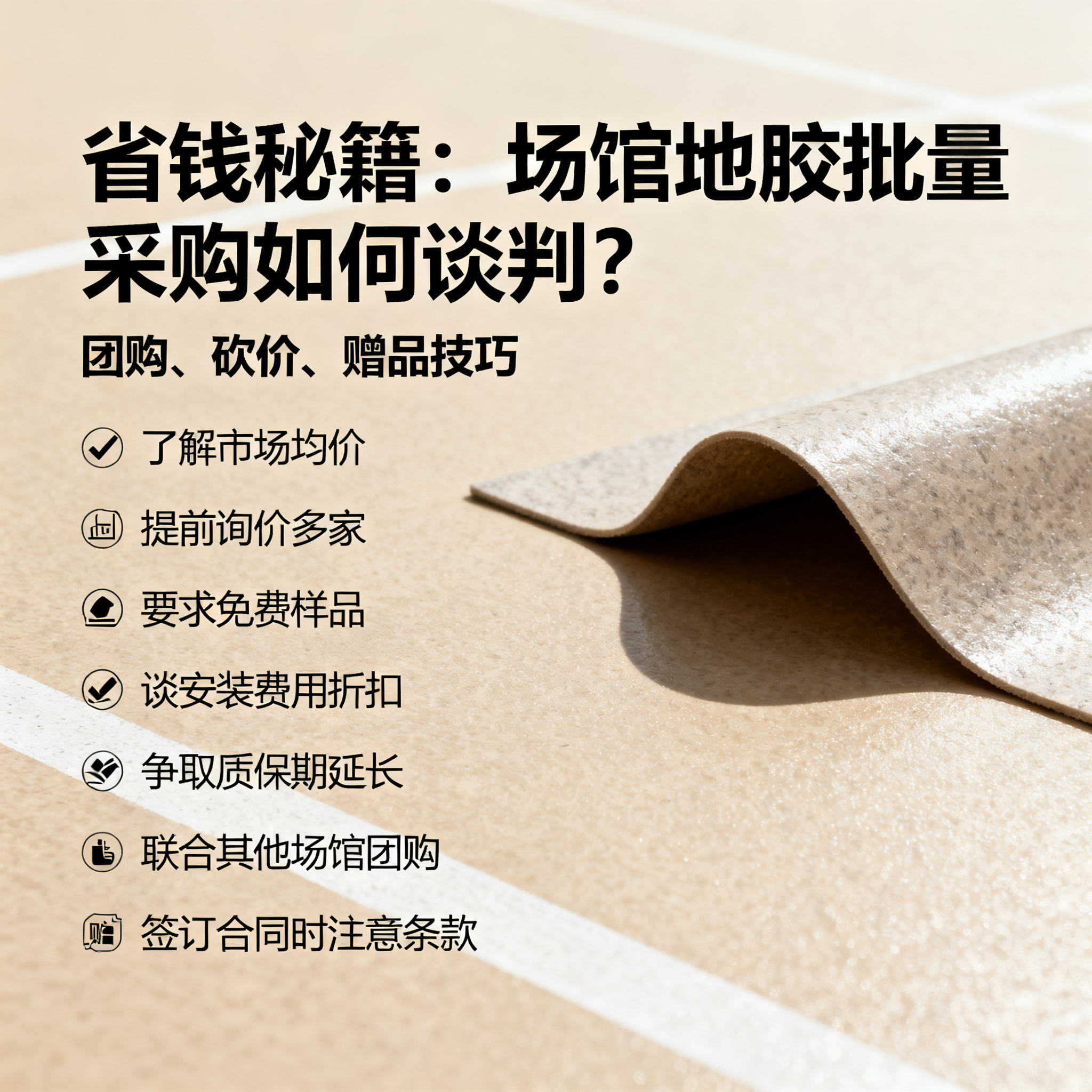 省钱秘籍:场馆地胶批量采购如何谈判?团购、砍价、赠品技巧