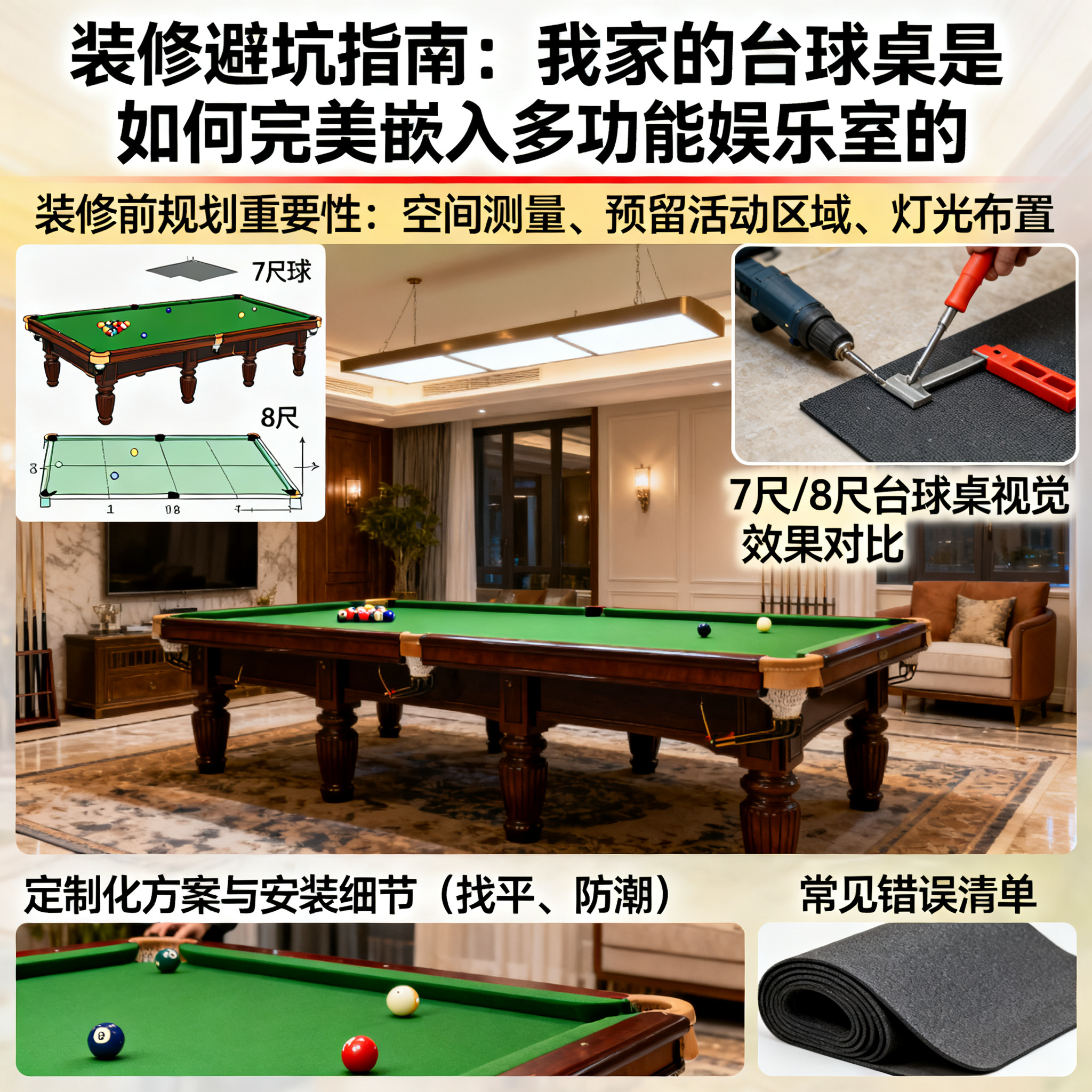 装修避坑指南：我家的台球桌是如何完美嵌入多功能娱乐室的