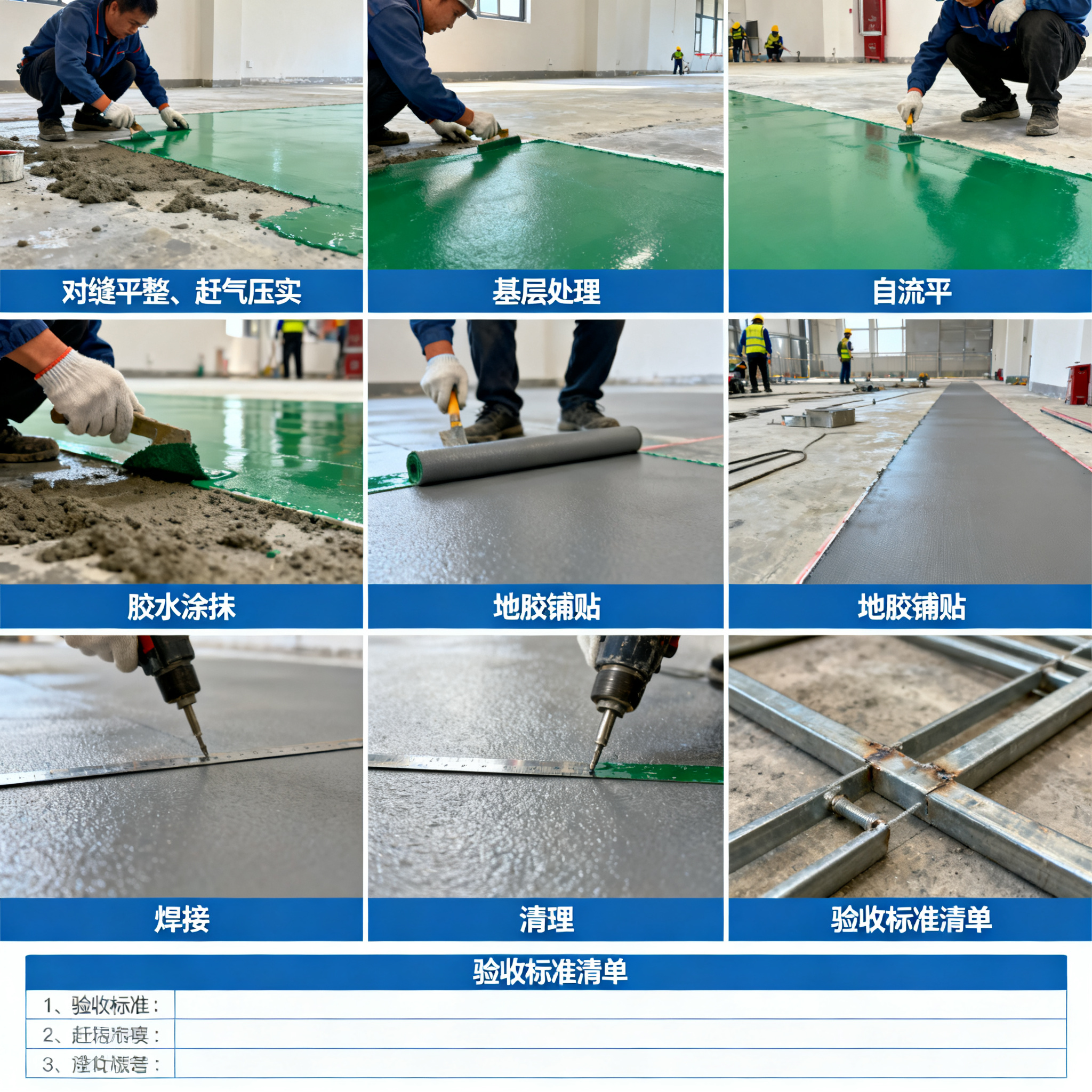 第四步：地胶铺贴——耐心与手法的考验