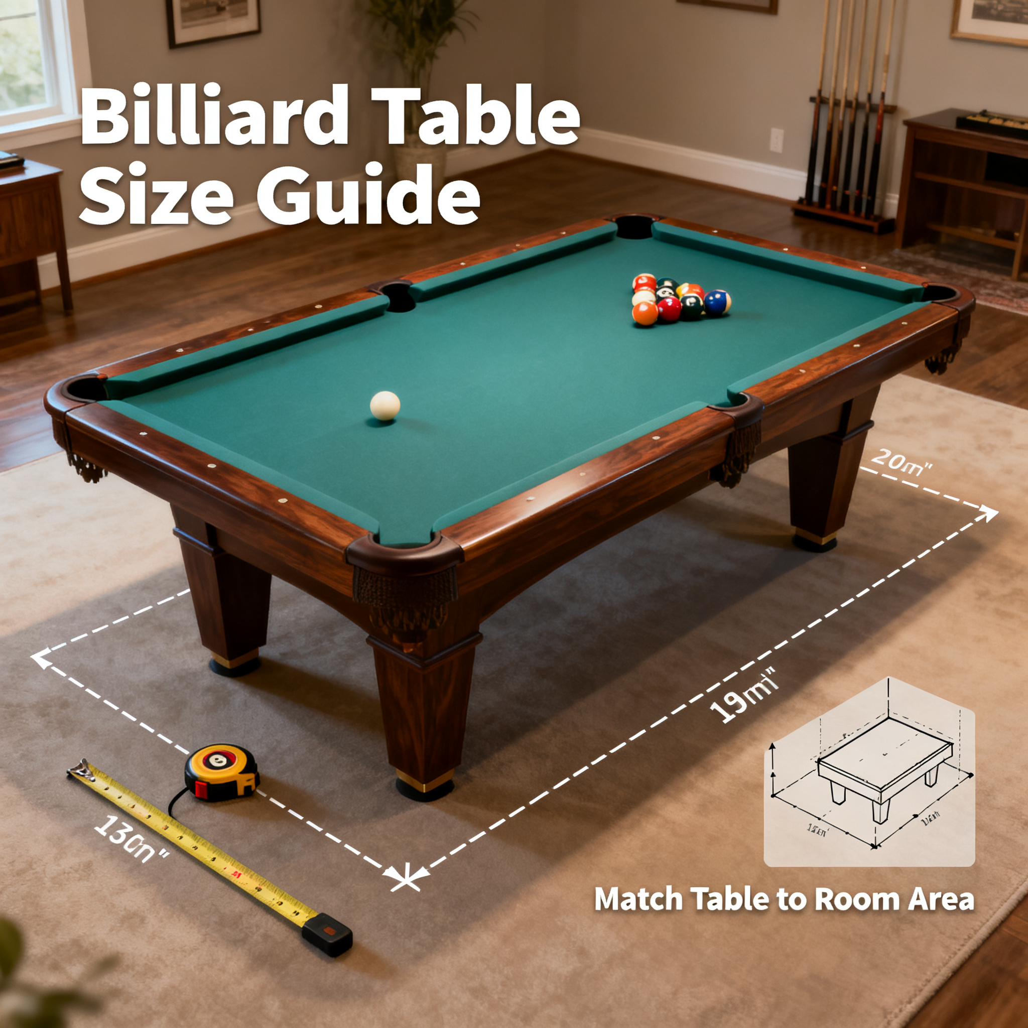 How to Choose the Right Billiard Table Size? A Guide to Precise Matching Based on Room Area