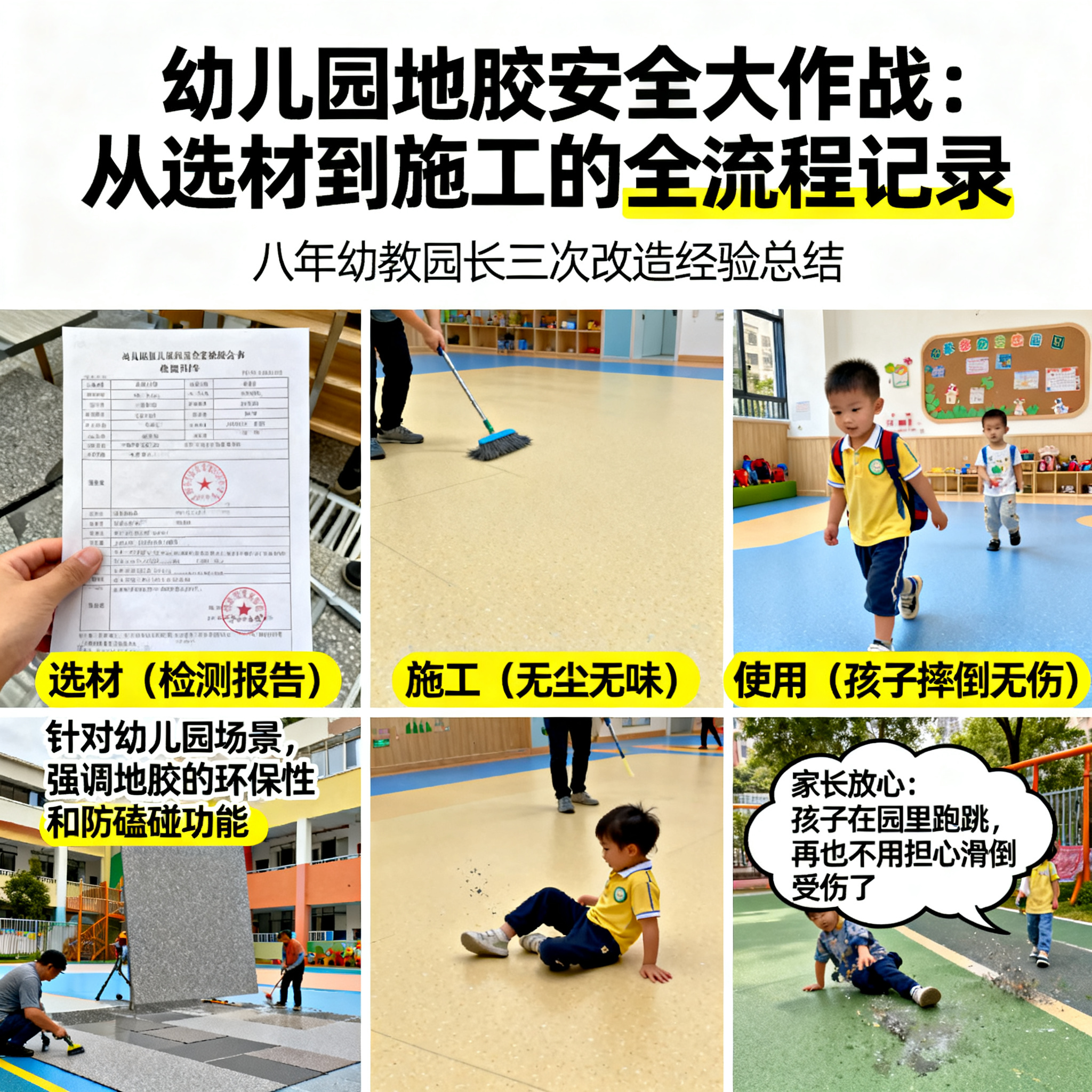 幼儿园地胶安全大作战：从选材到施工的全流程记录