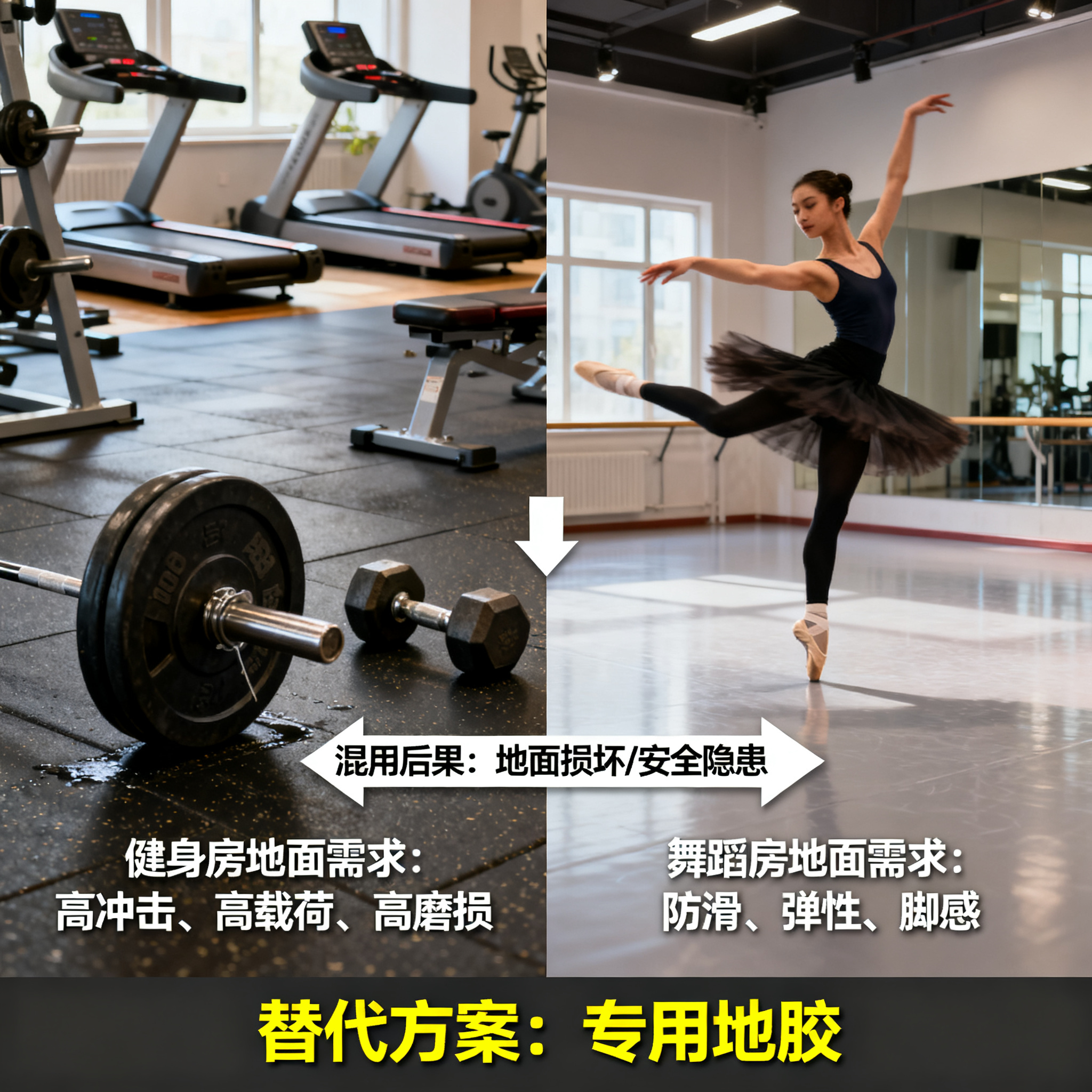 先搞清楚：健身房和舞蹈房对地面要求有什么本质不同？