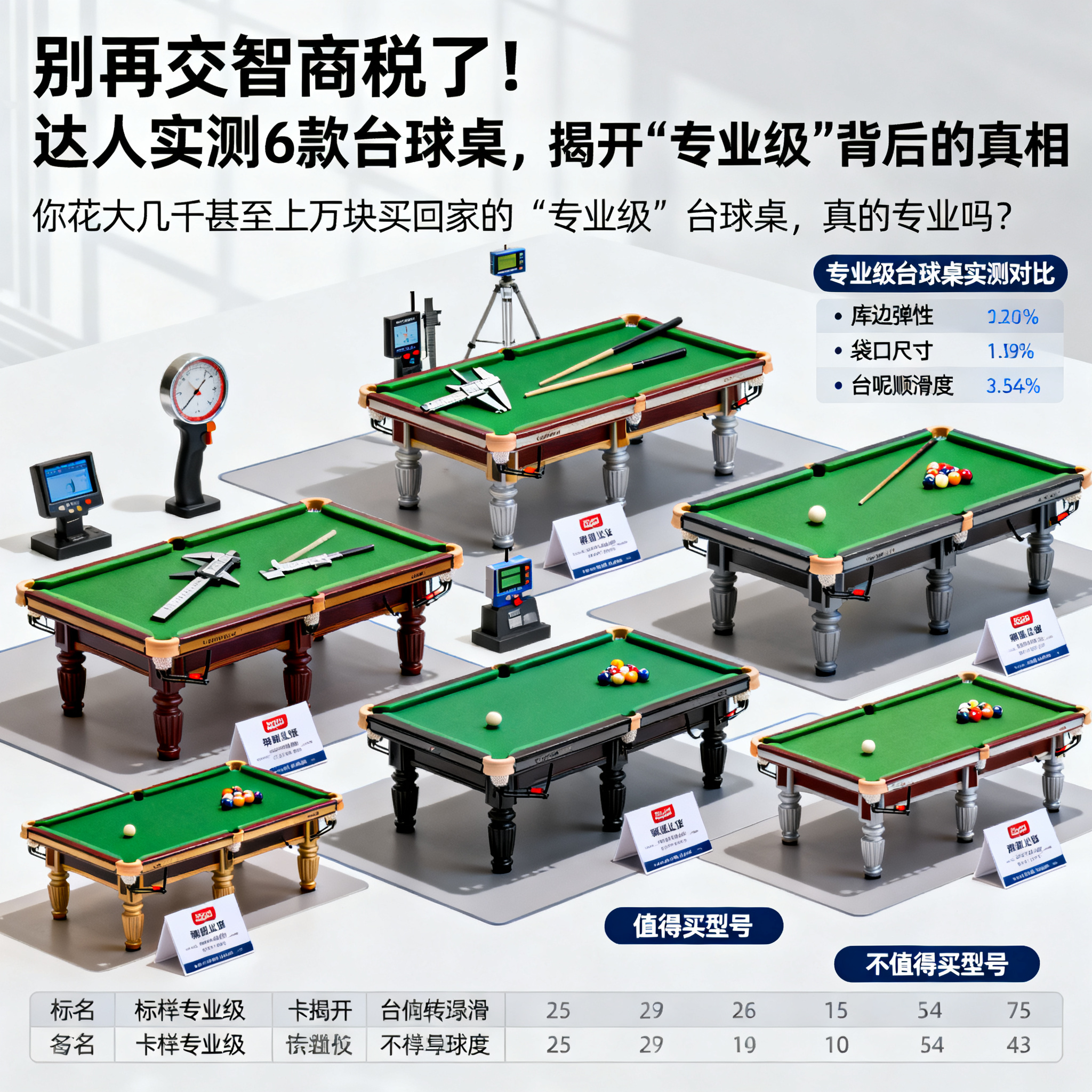 别再交智商税了！达人实测 6 款台球桌，揭开“专业级”背后的真相