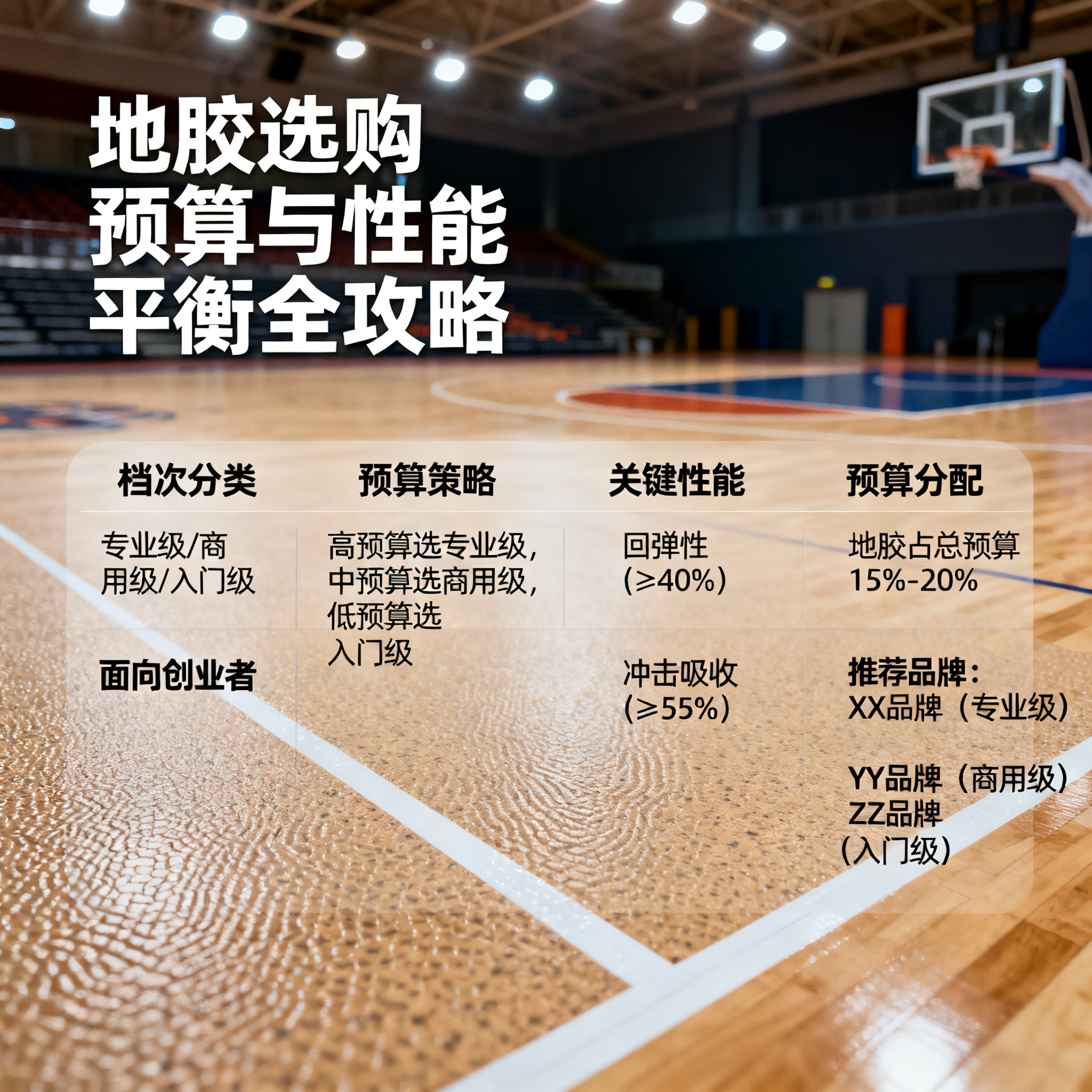 想开篮球馆?地胶选购预算与性能平衡全攻略