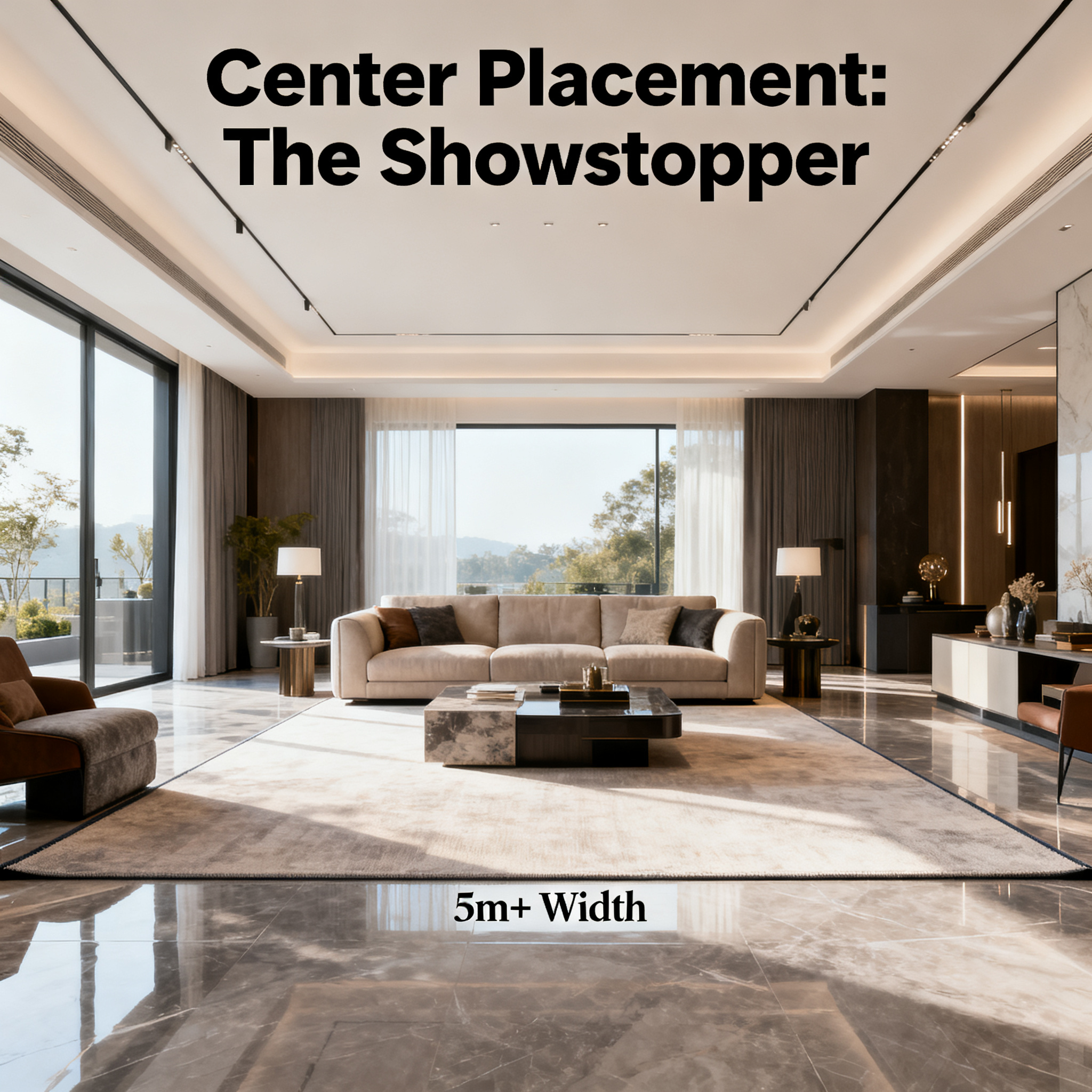 Layout Option 2: Center Placement—The Showstopper for Large Living Rooms