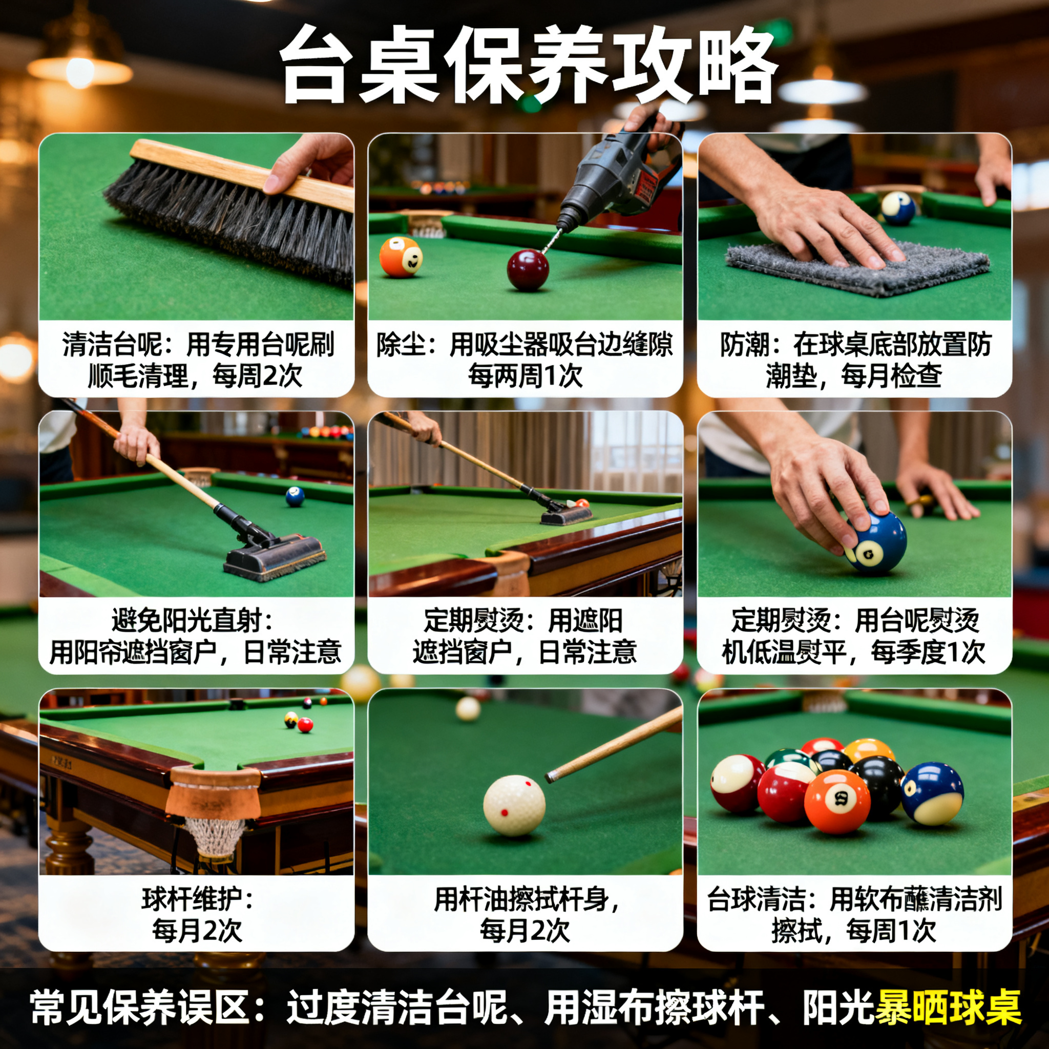 台球桌日常保养全攻略:延长寿命的7个简单习惯