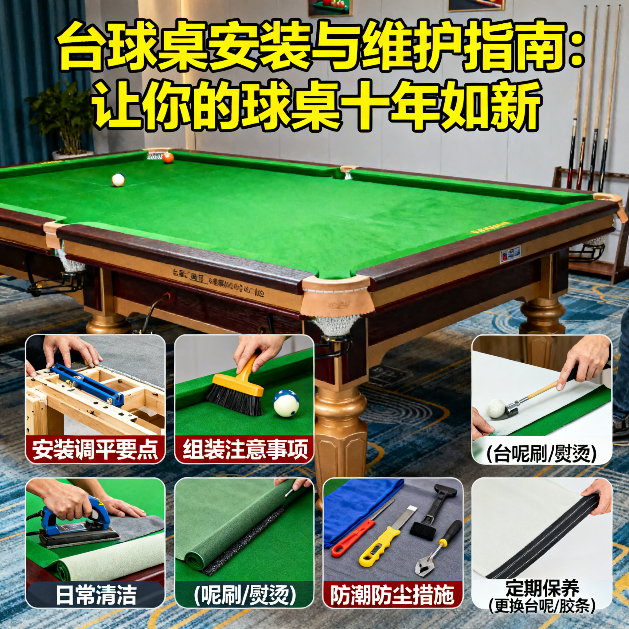 台球桌安装与维护指南:让你的球桌十年如新