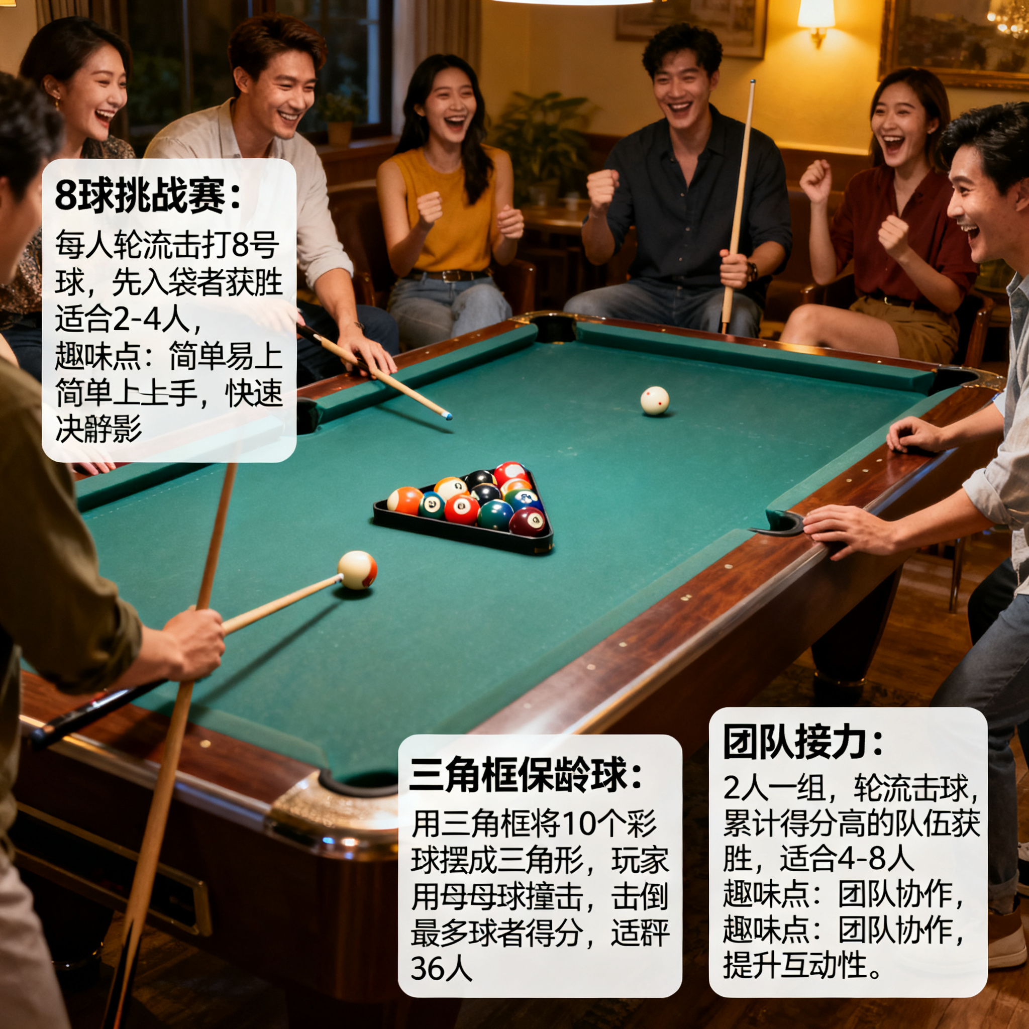 台球桌创意玩法：除了斯诺克，还能玩这些趣味游戏