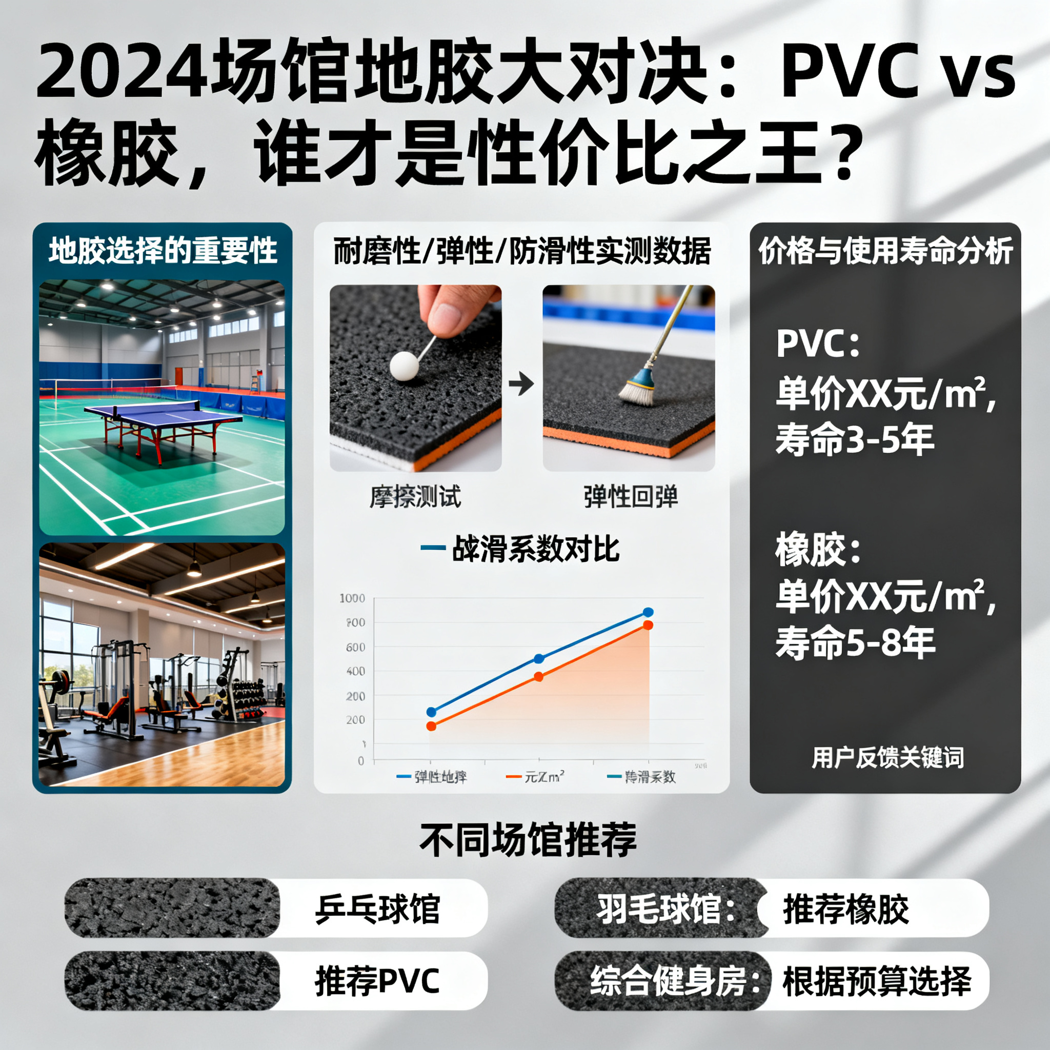 2024场馆地胶大对决:PVC vs 橡胶,谁才是性价比之王?