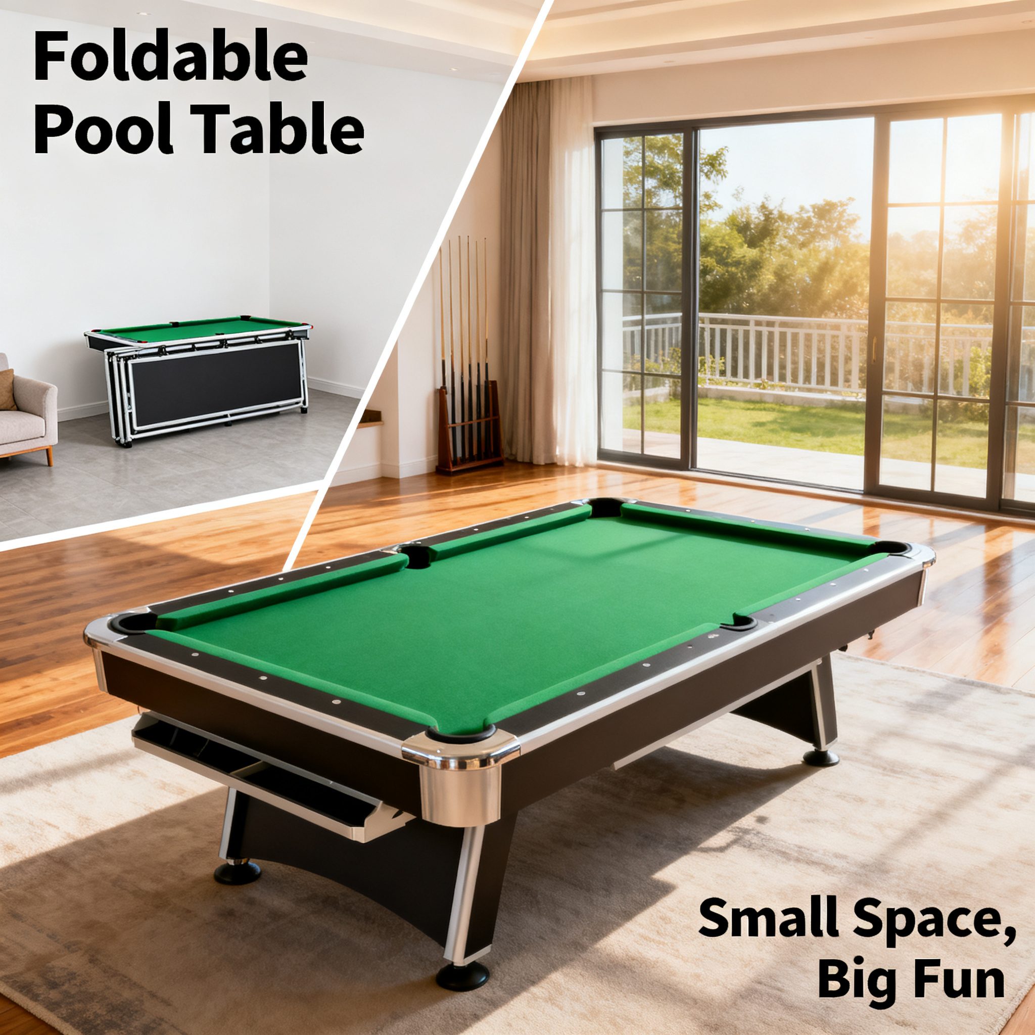 From Rental Rooms to Villas: Expert Tests 5 Foldable Pool Tables, Big Fun in Small Spaces