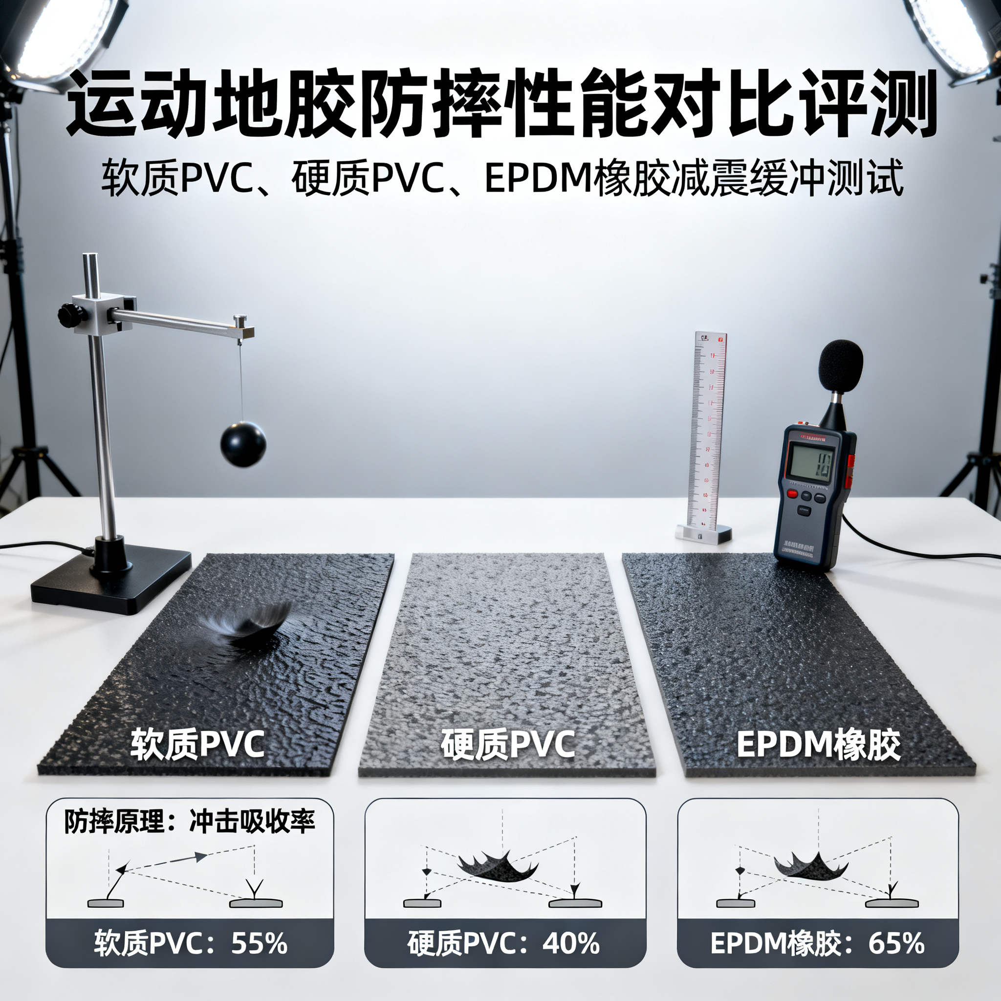 运动安全第一!场馆地胶材质对比评测:软质PVC、硬质PVC、EPDM橡胶谁更防摔?