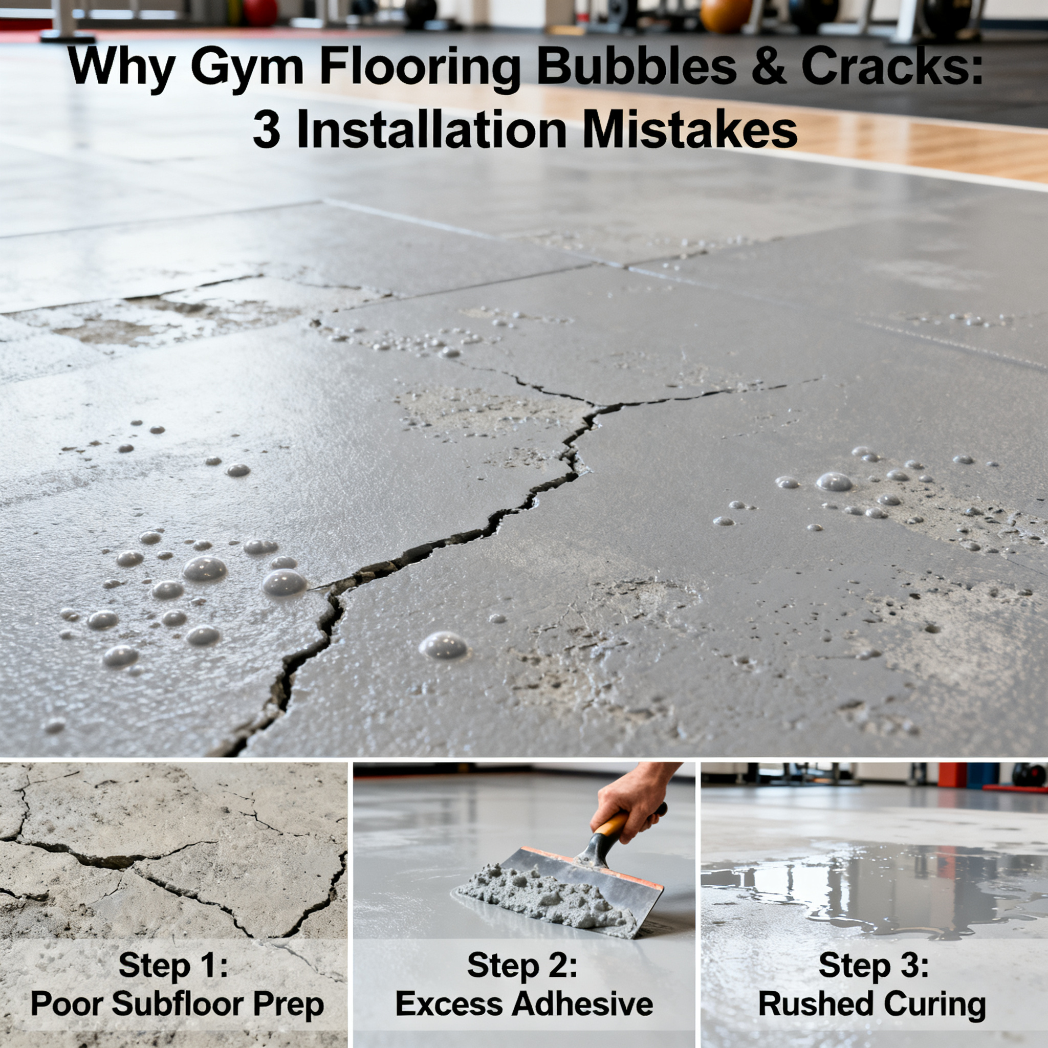 Why Does Your Gym Flooring Bubble and Crack Within a Few Years? It's Likely These 3 Installation Steps Were Done Wrong