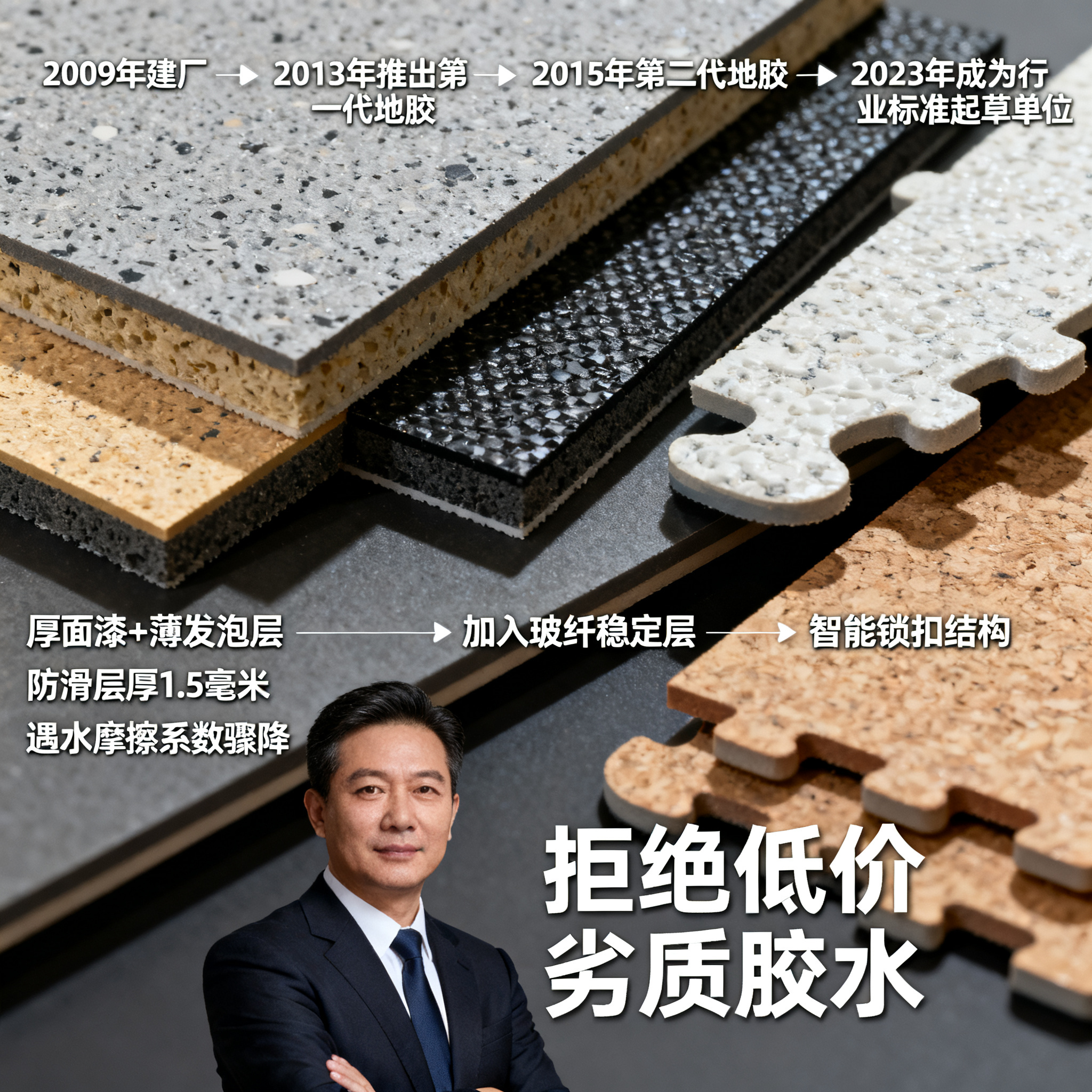 第一代地胶的教训:防滑层不是越厚越好