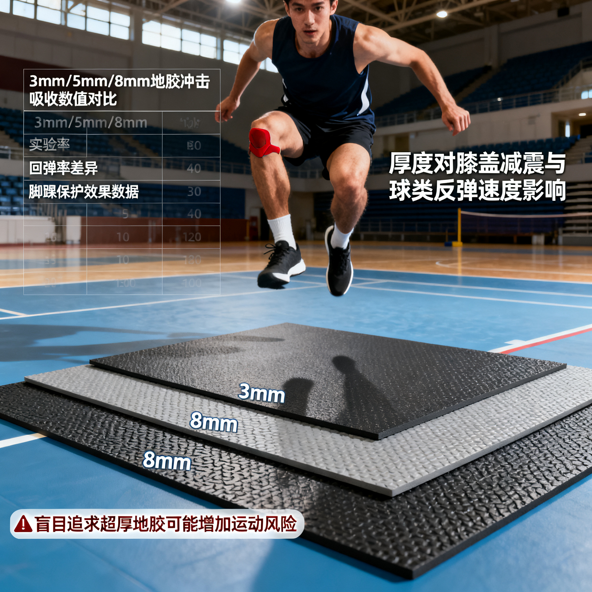 为什么专业运动场馆都选5mm以上地胶?深度解析厚度与性能的关系