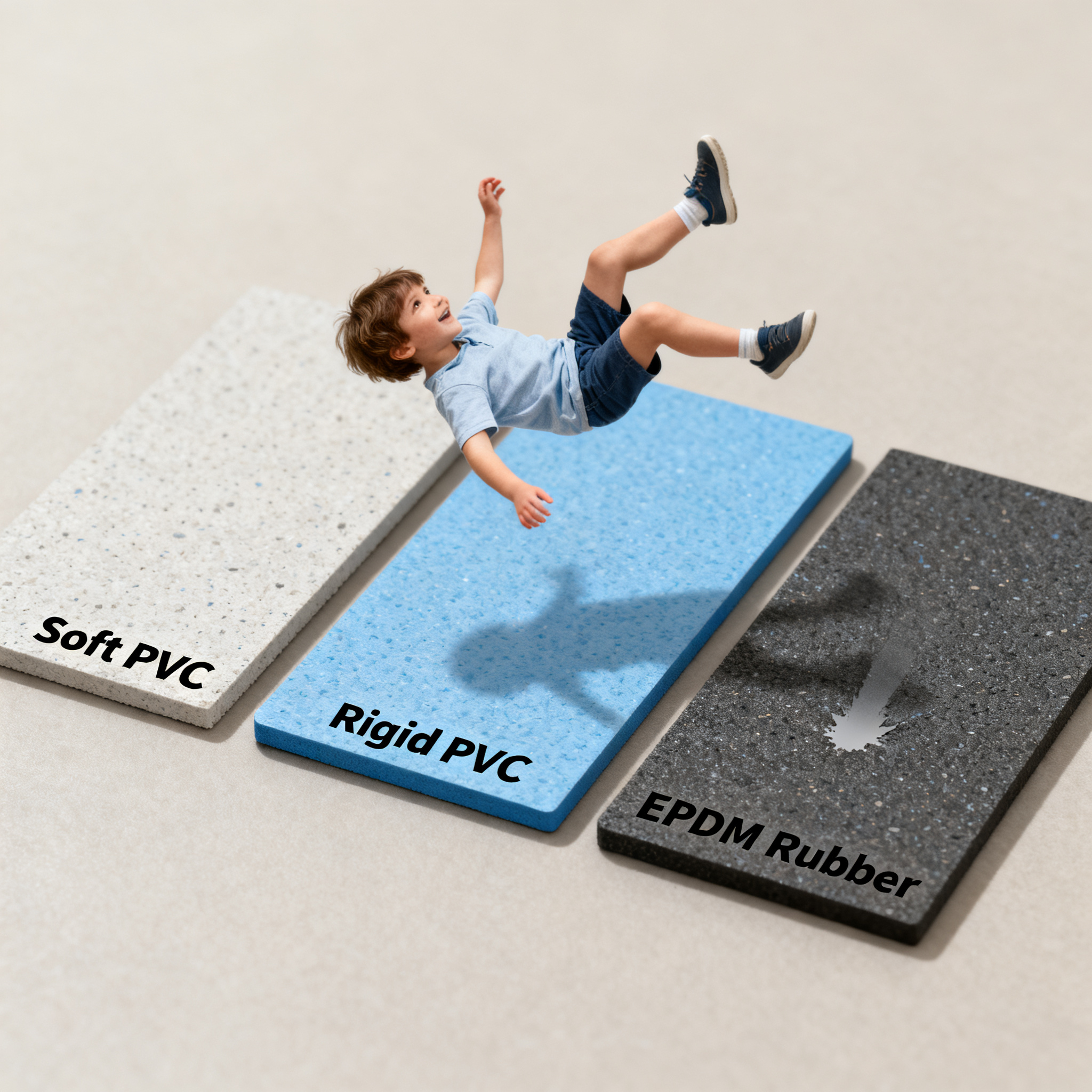 Sports Safety First! Flooring Material Comparison: Soft PVC vs. Rigid PVC vs. EPDM Rubber – Which Offers Better Fall Protection?