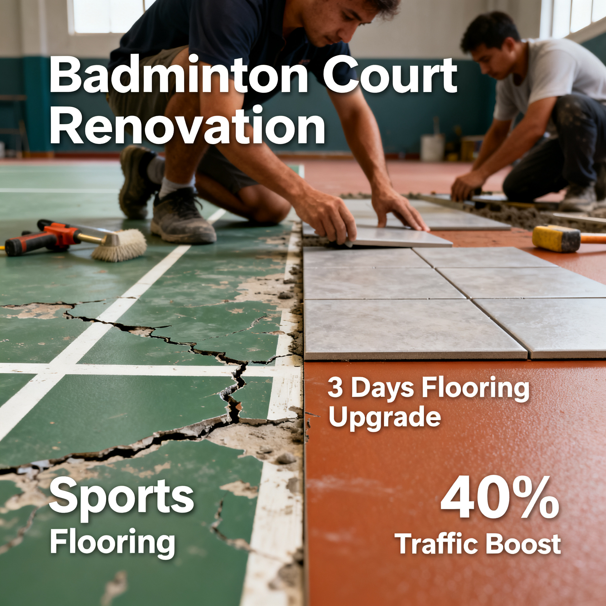 Badminton Court Renovation: How to Upgrade Your Flooring in 3 Days with Sports Flooring and Boost Customer Traffic by 40%