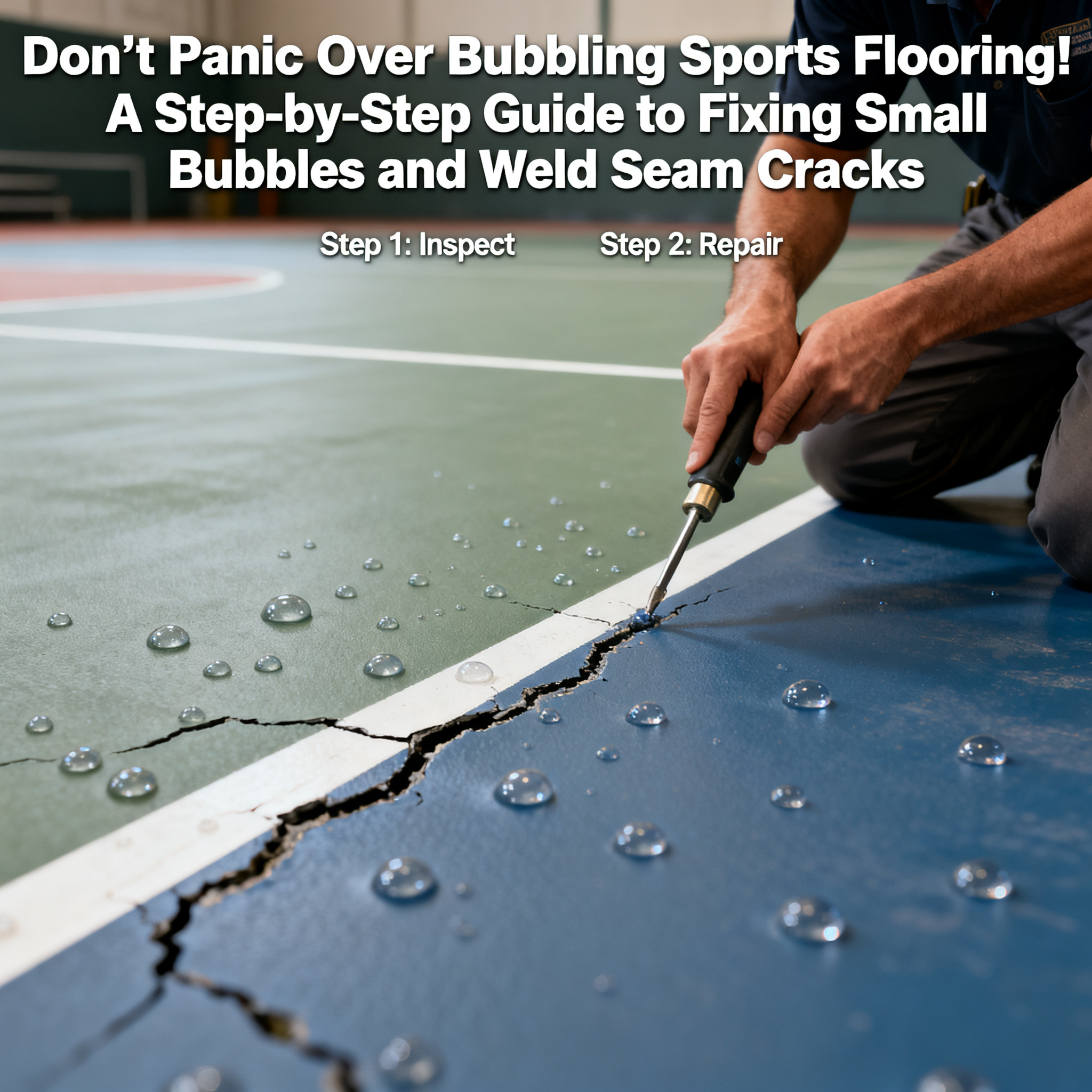Don&amp;#039;t Panic Over Bubbling Sports Flooring! A Step-by-Step Guide to Fixing Small Bubbles and Weld Seam Cracks
